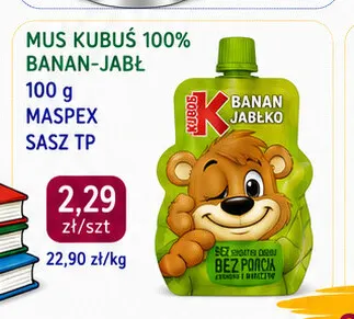 Mus Kubuś 100% banan-jabłko promocja w emma MARKET