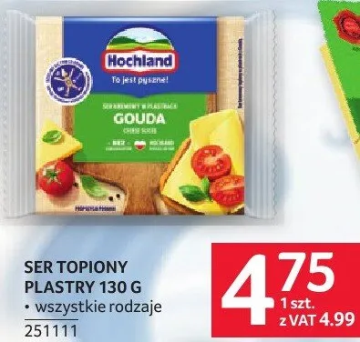 Ser topiony plastry 130g Hochland promocja w Selgros