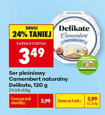 Ser pleśniowy camembert naturalny promocja w Biedronka