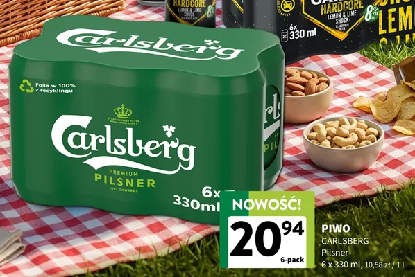 Piwo Carlsberg Pilsner 6-pak 330 ml promocja w Intermarche