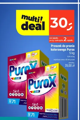 Proszek do prania kolorowego Purox Color promocja w Dealz