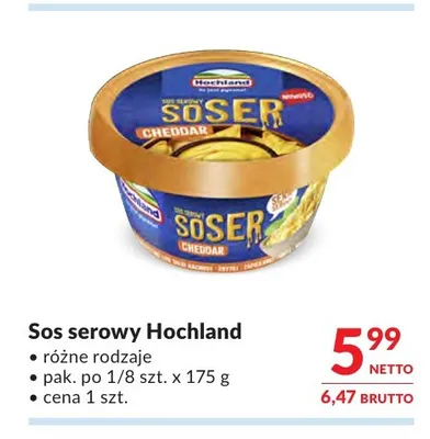 Sos serowy Hochland promocja w Makro