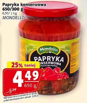 Papryka konserwowa 650/300g promocja w Prim Market