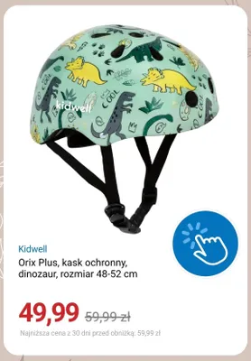 Kask ochronny Kidwell Orix Plus dinozaur rozmiar 48-52 cm promocja w Smyk