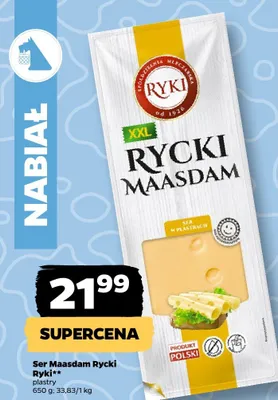 Ser Maasdam Ryki plastry promocja w Netto