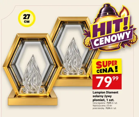 Lampion Diament solarny żywy płomień promocja w Twój Market