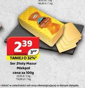Ser Złoty Mazur Mlekpol promocja w Delfin