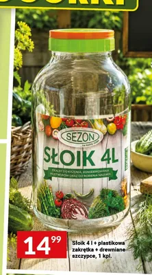 Słoik do kiszenia i konserwowania 4 l z plastikową zakrętką i drewnianymi szczypcami promocja w Twój Market