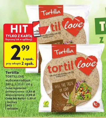Tortilla wieloziarnista Tortillove promocja w Intermarche