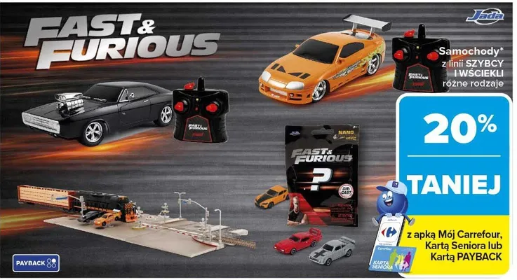Samochody z linii Szybcy i Wściekli różne rodzaje promocja w Carrefour