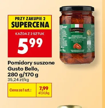Pomidory suszone Gusto Bello promocja w Biedronka