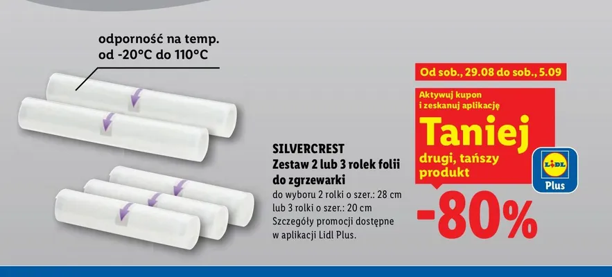 Zestaw 3 rolek folii do zgrzewarki Silvercrest szerokość 20 cm promocja w Lidl