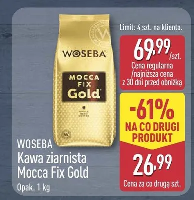 Kawa ziarnista Mocca Fix Gold promocja w Aldi