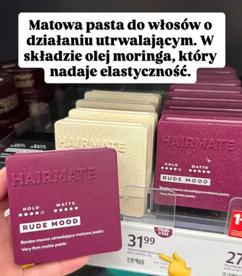 Pasta do włosów matowa Rude Mood promocja w Rossmann