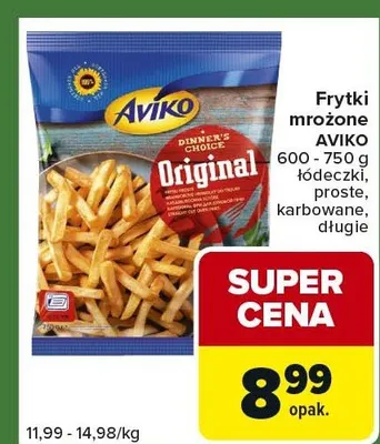 Frytki mrożone Aviko promocja w Carrefour Express