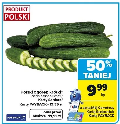 Polski ogórek krótki promocja w Carrefour Market