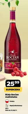 Napój alkoholowy Biały Bocian malinówka promocja w Netto