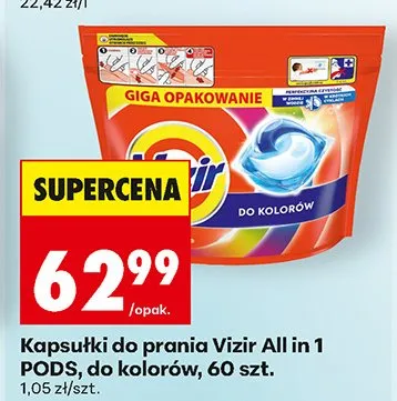 Kapsułki do prania All in 1 PODS, do kolorów promocja w Biedronka