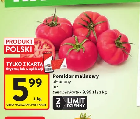 Pomidory malinowe układane promocja w Intermarche
