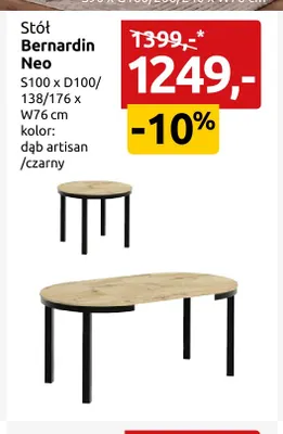 Stół Bernardin Neo promocja w Black Red White