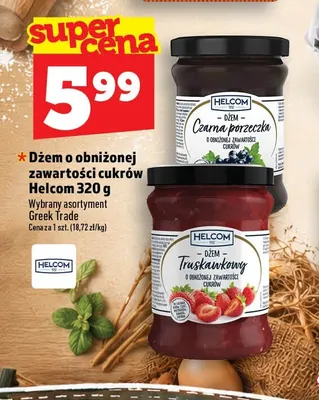 Dżem o obniżonej zawartości cukrów czarna porzeczka Helcom promocja w TOPAZ