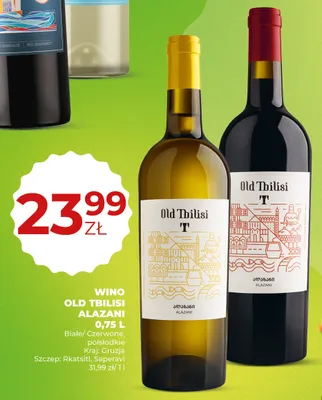 Wino białe półsłodkie Old Tbilisi Alazani promocja w Duży Ben