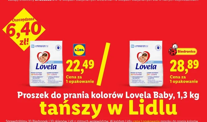 Proszek do prania kolorów Lovela Baby promocja w Lidl