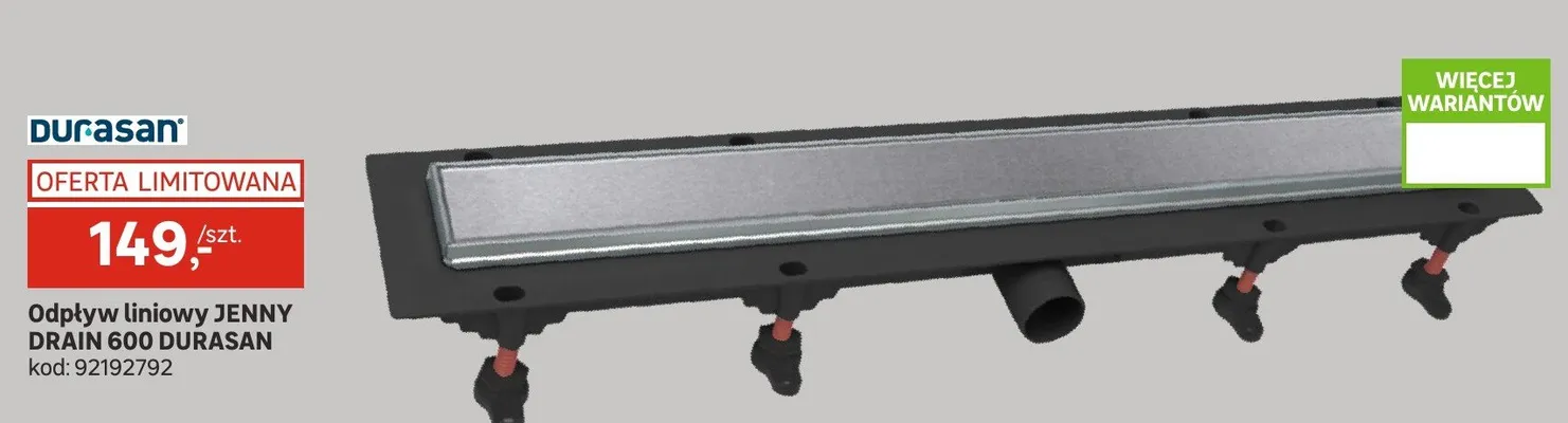 Odpływ liniowy Jenny Drain 600 promocja w Leroy Merlin