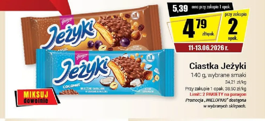 Ciastka Jeżyki Coconut promocja w Premium Nasz Sklep