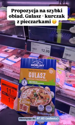 Gulasz kurczak z pieczarkami Morliny promocja w Aldi