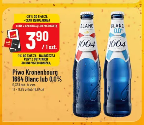 Piwo bezalkoholowe Kronenbourg 1664 Blanc promocja w POLOmarket