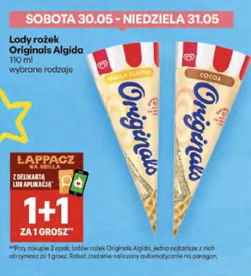 Lody rożek Originals Algida Cocoa promocja w Delikatesy Centrum
