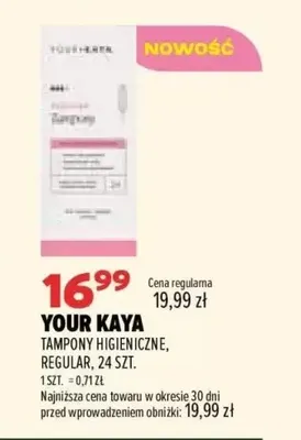 Tampony higieniczne Regular Your Kaya promocja w Drogerie Natura
