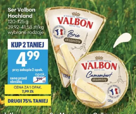 Ser camembert aksamitny Valbon promocja w Delikatesy Centrum