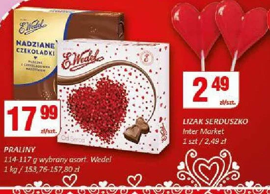 Pralinki z czekolady Wedel promocja w Chorten