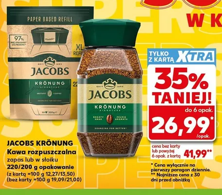 Kawa rozpuszczalna Jacobs Krönung w słoiku promocja w Kaufland