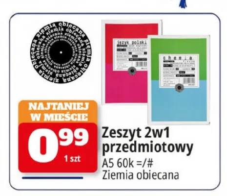 Zeszyt 2w1 przedmiotowy A5 60k Ziemia Obiecana promocja w Leclerc