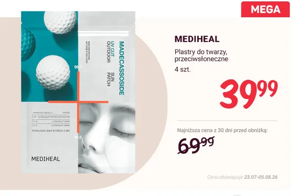 Plastry do twarzy przeciwsłoneczne Mediheal promocja w Rossmann