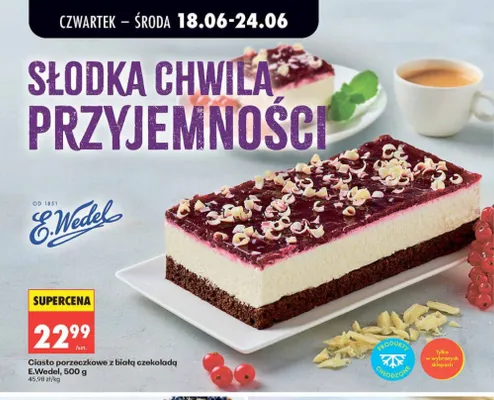 Ciasto porzeczkowe z białą czekoladą E.Wedel promocja w Biedronka