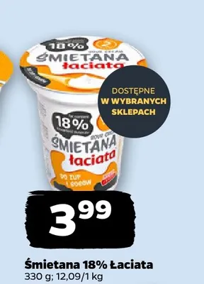 Śmietana Łaciata 18% promocja w Netto