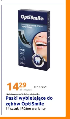 Paski wybielające do zębów OptiSmile Charcoal promocja w Action
