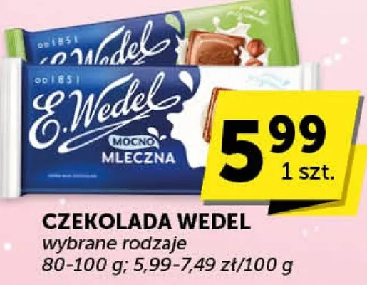 Czekolada WEDEL wybrane rodzaje promocja w Euro Sklep
