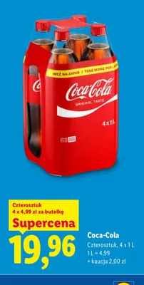 Napój gazowany Coca-Cola 4-pak promocja w Lidl