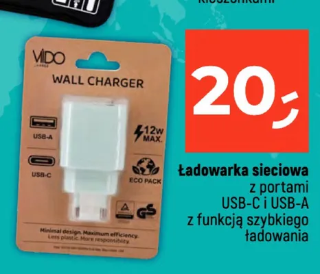 Ładowarka sieciowa VIDO z portami USB-C i USB-A promocja w Dealz