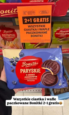 Ciastka Paryskie o smaku jagodowym Bonitki promocja w Biedronka