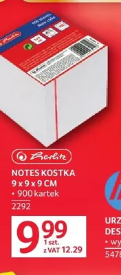 Notes kostka Herlitz 9x9x9cm 900 kartek promocja w Selgros