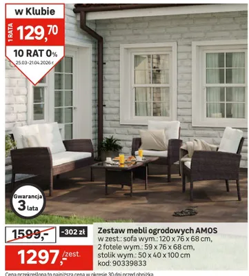 Zestaw mebli ogrodowych AMOS promocja w Leroy Merlin