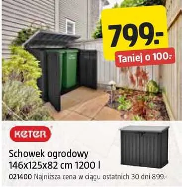 Schowek ogrodowy Keter 146x125x82cm 1200l promocja w Jula
