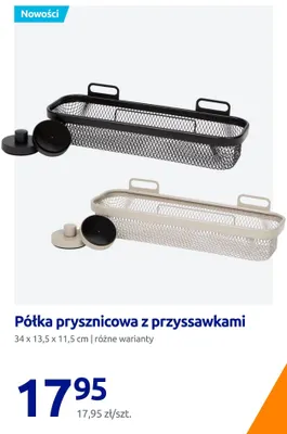 Półka prysznicowa z przyssawkami 34x13,5x11,5 cm promocja w Action