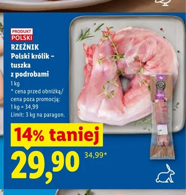 Polski królik - tuszka z podrobami Rzeźnik promocja w Lidl